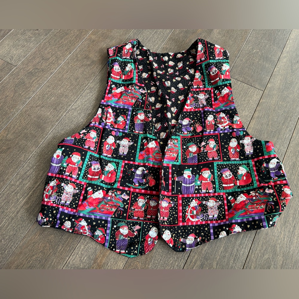 Festive reversible Christmas vest‎ size m/l